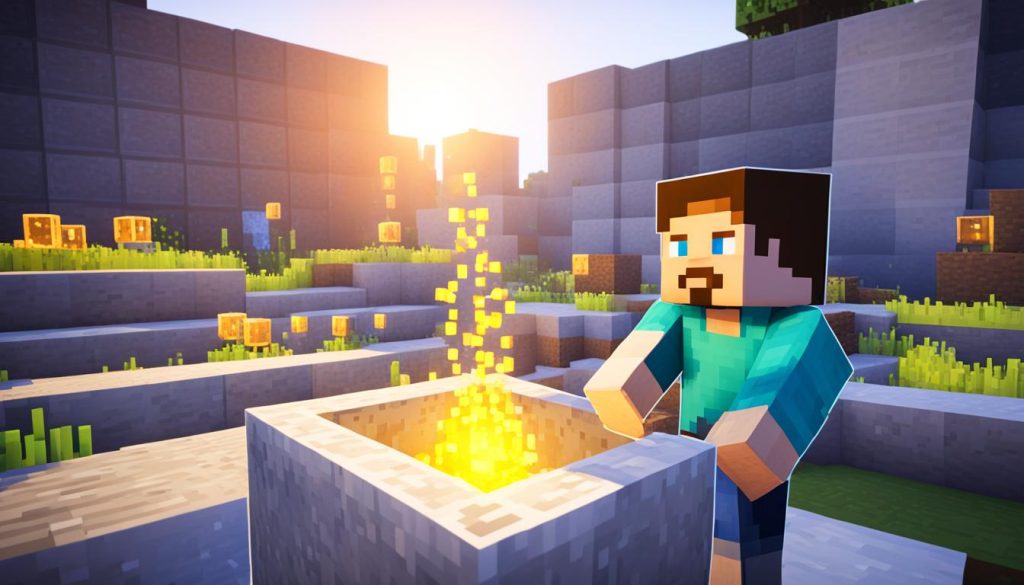 building with concrete in Minecraft