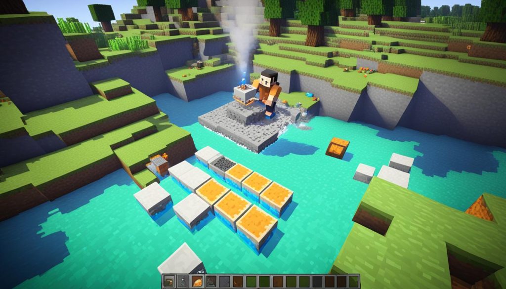 crafting concrete in Minecraft