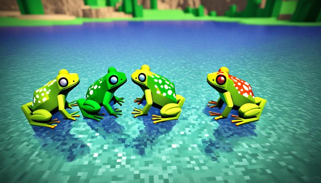 different frog species in minecraft