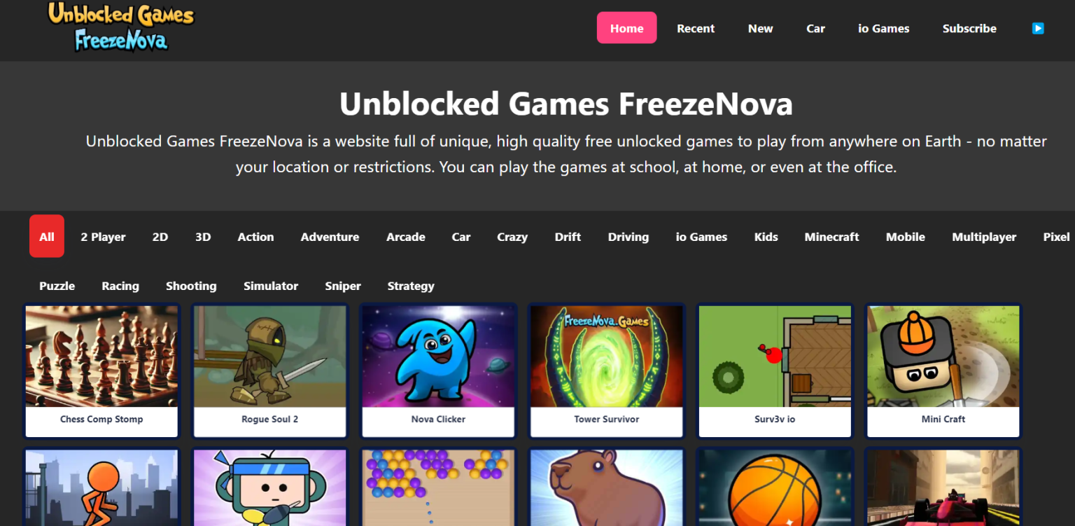 Unblocked Games Freezenova Perfect for School and Work Breaks